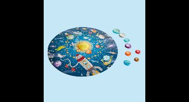 Hape Zonnestelsel Puzzel met LED-zon en houten planeten – 93 stukjes – vanaf 5 jaar
