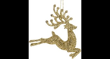 Hanger Deer Glitter Goud 12xh12cm Kunsts Tof
