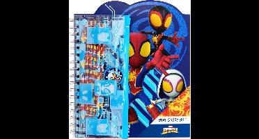 Marvel Spidey Stationery set - Kleurplaten, etui met kleurpotloden, puntenslijper en stickers - Voor kinderen vanaf 3 jaar - Harde kaft - Spiraal gebonden