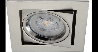 LED inbouwspot Sjoerd -Vierkant RVS Look -Koel Wit -Dimbaar -3.5W -Philips LED