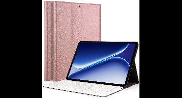 Hoes met Toetsenbord geschikt voor OnePlus Pad Go 2 / Oppo Pad 5 (12.1 inch) – Keyboard Book Case – Bluetooth – Roségoud