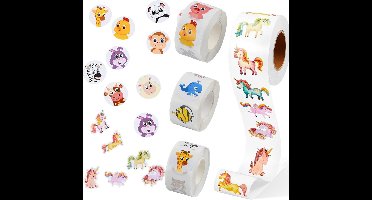 2000 Dieren Stickers voor Kinderen, Ronde Motivatie Stickers voor Scrapbooks, Laptops en Waterflessen