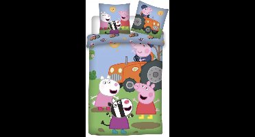 Peppa Pig dekbedovertrek tractor 140 x 200 cm - 70 x 80 cm - katoen