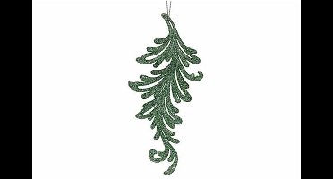 Hanger Leaf Glitter Groen 7xh16cm Kunsts Tof