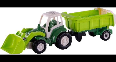 Cavallino XL Tractor Groen met Kiep Aanhangwagen, 86,5cm