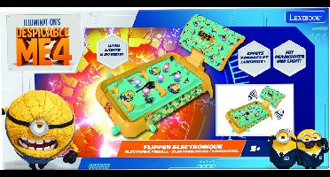 de Minions elektronische tafelflipperkast met geweldig ontwerp, geluiden, verlichting en digitale scores tot play alone of challenge uw friends.
