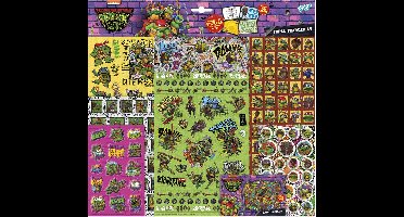 Ninja Turtles stickers Totum super sticker set XL - 7 vellen incl. luxe metallic en laser stickers 38 x 36 speelgoed jongens en meisjes knutselen stickeren