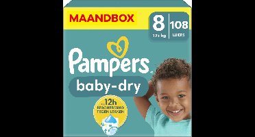 Pampers - Baby Dry - Maat 8 - Maandbox - 108 luiers - 17+ KG