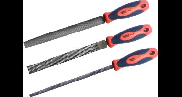 HUISHOUDELIJKE vijlenset voor metaal, 3-delig, 200 mm, plat, halfrond, rond, met ergonomische en antislip rubberen handgreep ( 000040134806 )