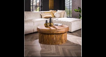 Salontafel Sleek mangohout 90 cm - zandkleur