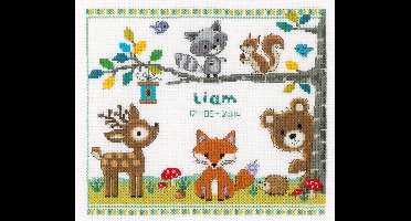 borduurpakket PN0150179 bosdiertjes, geboorte