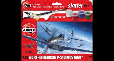 Airfix Modelbouwpakket Militaire voertuigen - 55013 North American P-51D Mustang - Starter Set Plastic - 1:72 - Modelbouw