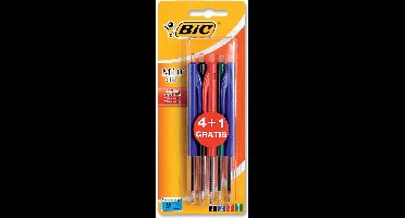 Bic balpen M10 | blister 4 + 1 gratis in geassorteerde kleuren