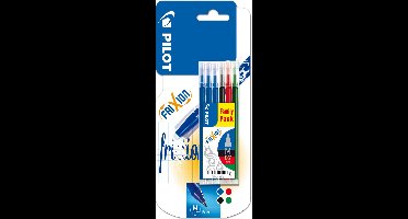 Pilot Frixion Ball, Clip, Stick balpen, Navulbaar, Zwart, Blauw, Groen, Rood, 6 stuk(s), Medium