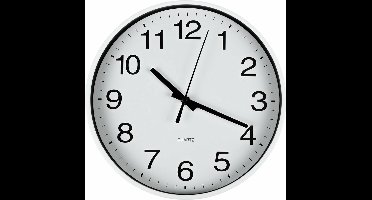 Benson Wandklok/muur klok - wit - kunststof - Dia 20 cm - 1x AA-batterij - modern