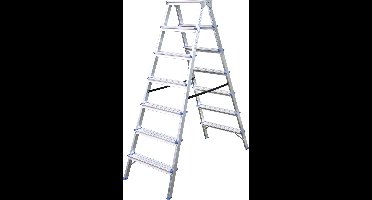 Alumexx DX - Dubbele trap 7 treden - Huishoudtrap - Keukentrap - Inklapbaar - 3,5m Werkhoogte