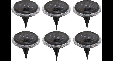 Progarden buiten lampje/prik spots - set 6x - solar verlichting - tuinpad/plant verlichting - LED - 11 cm
