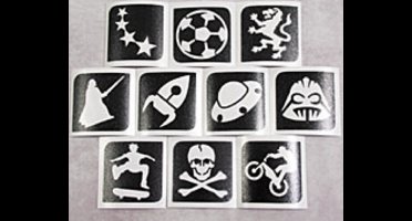 Temporary Tattoo Stencil - Sjablonen Glitter Tattoos - Sport-Space