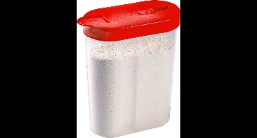 Plasticforte Voedselcontainer strooibus - rood - inhoud 1 liter - kunststof - 15 x 7 x 19 cm