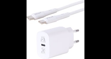 USB C Adapter 20W snellader met USB C kabel (1m)