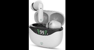 Nedis Volledig Draadloze Oordopjes - ANC (Active Noise Cancelling) - Bluetooth - Batterij 1 werkingstijd standaard verbruik: 1800 min - Aanraakbediening - Charging case - Draadloze oplaadcase