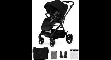 Kinderkraft YOXI 2-in-1 Kinderwagen – Van Geboorte tot 27 kg – Lichtgewicht & Opvouwbaar – Verstelbare Rugleuning & Voetensteun – Zwart