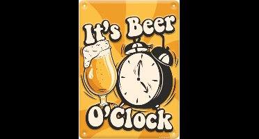 Paper dreams Metal signs - Beer o'clock - Decoratie bord van metaal