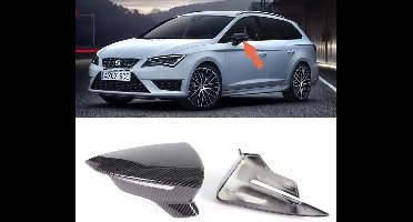 Spiegelkappen voor Seat Leon 5F Spiegel Carbon Look Cupra FR Look 2015 t/m 2020