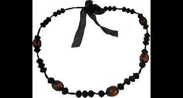 Ketting zwart-bruin met strik