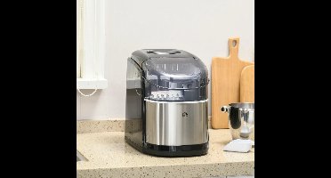 LBB IJsblokjesmachine - IJsmachine - Crushed Ice - IJsblokmaker met IJsschep - 9 Blokjes in 8 min. - Draagbaar met Handvat - RVS