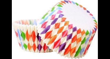 100x kleurrijke muffinvormen