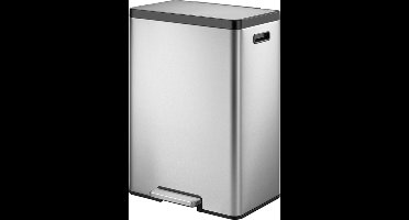 EKO - EcoCasa 2 recycling pedaalemmer 20+20 liter - Stainless steel Polypropylene - mat RVS - Prullenbak