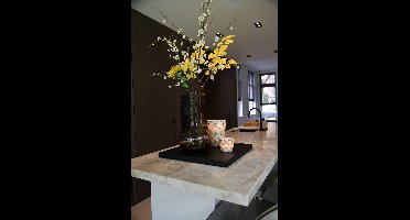 COOKX - Eikenhouten Dienblad/Kaarsenplateau/Decoratief plateau - Matzwarte Tray - 60 x 60 cm