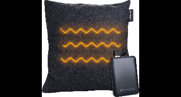 Silvergear Warmtekussen Elektrisch & Oplaadbaar - Warmte Kussen met Powerbank - 45x45 - Donkergrijs