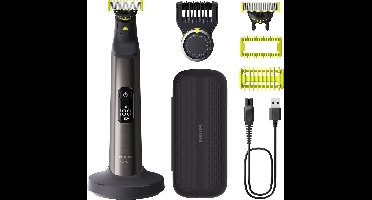 Philips OneBlade Pro 360 Face + Body – Zilver - Trimmer, scheerapparaat en styler in 1 - Inclusief luxe reisetui - QP6652/30