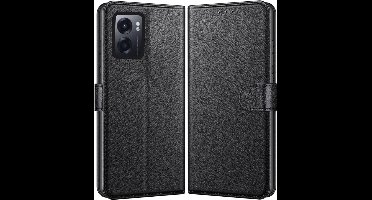 Hoesje Portemonnee voor Oppo A77 5G Zwarte portemonnee met magnetische klep en kaartopslag