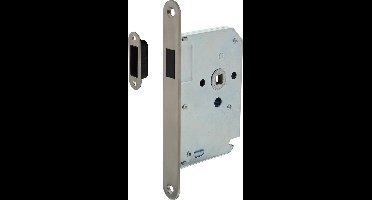 INTERSTEEL woningbouw magneet loopslot - voorplaat afgerond rvs - 20 x 175 mm - doornmaat 50 mm - inclusief sluitplaat en kom