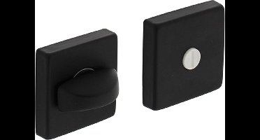 INTERSTEEL Rozet met WC-sluiting 55x55x10mm +8mm stift +7mm nokken aluminium/zwart