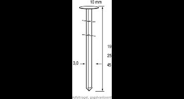 Dutack Fasteners Asfaltnagel 3,0x19 mm. verzinkt glad