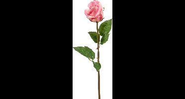Emerald Kunstbloem Roos Bud tak - 58 cm - roze - Kunst zijdebloemen