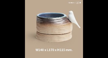 Qualy x LAMUN LAMAI  - Blauw Planten Pot “Deskscape Plant Pot” W140 x L170 x H115 mm 1000 gr Voor Kantoor, Balie, Binnen Tafel & Buiten Tuin