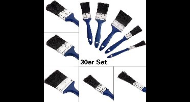 Deuba 30-delige kwastenset 5 verschillende maten voor Hout Glazuurverf Blauw