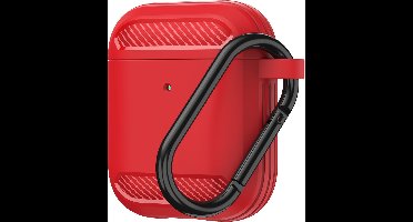 Hoesje geschikt voor Apple AirPods 1/2 - premium siliconen beschermhoes - 3.0 mm - rood