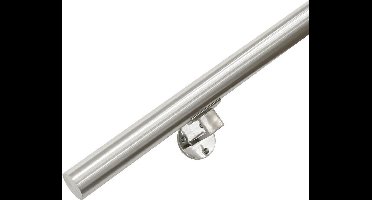 RVS Geborsteld Trapleuning 90 cm met 2 houders