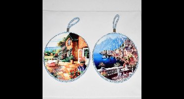 Keramische Onderzetters, decor, set van 2