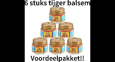 Tiger Balm - Tijgerbalsem - Rode Balsem - Sterk - Spierbalsem - Voor Soepele Spieren & Gewrichten - 6 stuks - 6 x 21 gram