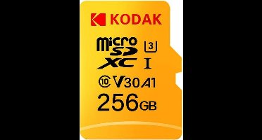 Kodak 256GB Micro SD UHS-I U3 V30 100Mb/s Geheugenkaart + Adapter
