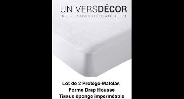 Univers Décor - SET VAN 2 WATERDICHTE, ABSORBERENDE, ANTI-MIJT MATRASBESCHERMERS 180 X 200 CM KINGSIZE