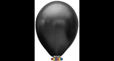 Zakje met 15 zwart metallic latex ballonnen - 30/35 cm doorsnee (12 inch) - Biologisch afbreekbaar