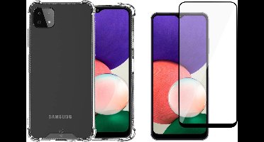 Hoesje geschikt voor Samsung Galaxy A22 5G - Backcover Transparant - Screen Protector - Shockproof Hoesje